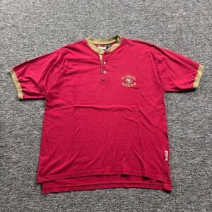 Vintage 1997 The Edge San Francisco 49ers Henley Ringer‎ Red Shirt Size Large